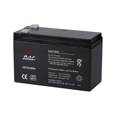 Акумуляторна батарея 12В 7Аг Kraft 12V7Ah/20Hr F2 AGM свинцево-кислотна (44-00046) 44-00046 фото