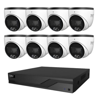 Комплект IP-відеонагляду на 8 камер TVT IP-Video Kit 8x4Mp (T) PoE: 8 купольних 4Mp відеокамер + 8-канальний 6Mp відеореєстратор (77-00328-4) 77-00328-4 фото
