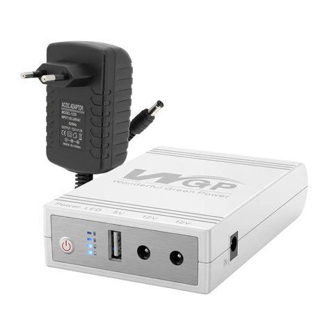 Комплект Mini UPS з блоком живлення: джерело безперебійного живлення Mini UPS WGP UPS103C 16000mAh 5V/12V/12V, Li-ion 4*4Ah, для роутера і оптичного термінала та блок живлення SPF-1202B 12V/2A (24W) (42-00259) 42-00259 фото