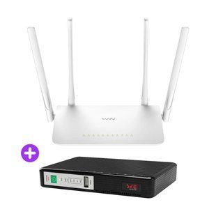 Комплект безперебійного зв&rsquo;язку: WiFi 5 Mesh-маршрутизатор Cudy WR1300 + Mini UPS SKE POE-432N 8800mAh 5V/9V/12V/15V/24V/PoE, Li-ion 4*2.2Ah (73-00513-42-00241) 73-00513-42-00241 фото