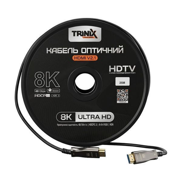 Кабель HDMI V2.1 оптичний 25м Trinix (AOC-HDMI8k-25m) (74-00145) 74-00145 фото