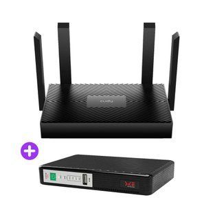 Комплект безперебійного зв&rsquo;язку: WiFi 6 маршрутизатор Cudy WR1500 + Mini UPS SKE POE-432N 8800mAh 5V/9V/12V/15V/24V/PoE, Li-ion 4*2.2Ah (73-00534-42-00241) 73-00534-42-00241 фото