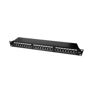 Патч-панель 24 порти NVC-PN-12/24 CAT5/CAT6 19" 1U екранована (73-00145) 73-00145 фото