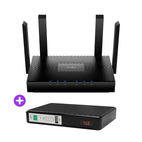 Комплект безперебійного зв&rsquo;язку: WiFi 6 Mesh-маршрутизатор Cudy WR3000 + Mini UPS SKE POE-432N 8800mAh 5V/9V/12V/15V/24V/PoE, Li-ion 4*2.2Ah (73-00512-42-00241) 73-00512-42-00241 фото