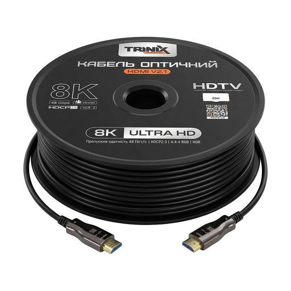 Кабель HDMI V2.1 оптичний 60м Trinix (AOC-HDMI8k-60m) (74-00148) 74-00148 фото