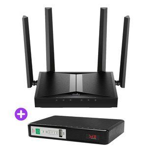 Комплект безперебійного зв&rsquo;язку: WiFi 7 Mesh-маршрутизатор Cudy WR3600H + Mini UPS SKE POE-432N 8800mAh 5V/9V/12V/15V/24V/PoE, Li-ion 4*2.2Ah (73-00557-42-00241) 73-00557-42-00241 фото