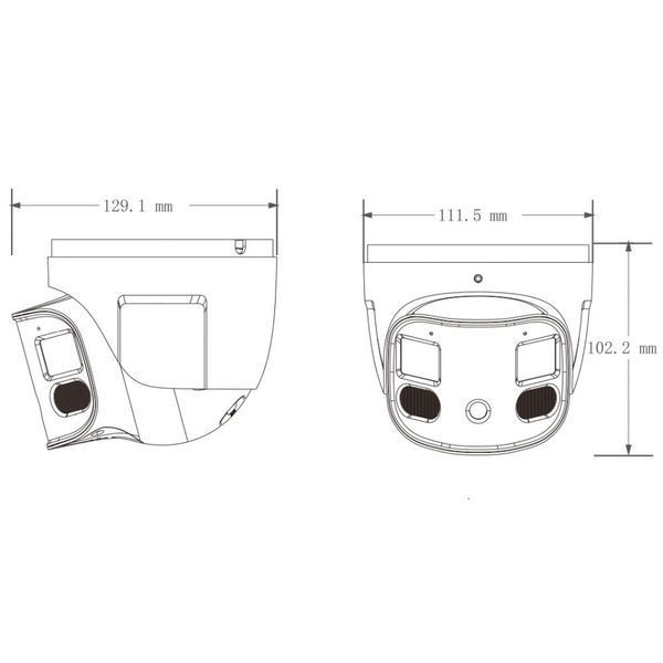 IP-відеокамера панорамна 4Mp*2 TVT TD-9585E3B-DP f=2.8mm, ІЧ+LED підсвічування, 2 мікрофони (77-00453) 77-00453 фото