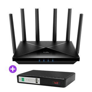 Комплект безперебійного зв&rsquo;язку: WiFi 7 Mesh-маршрутизатор Cudy WR11000 + Mini UPS SKE POE-432N 8800mAh 5V/9V/12V/15V/24V/PoE, Li-ion 4*2.2Ah (73-00579-42-00241) 73-00579-42-00241 фото