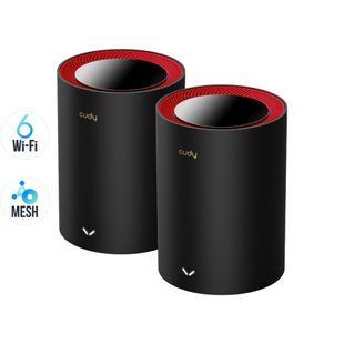 Маршрутизатор WiFi Mesh-система WiFi 6 2.5G Cudy M3000 Black (2-Pack) 2 штуки дводіапазонні AX3000 (73-00525) 73-00525 фото