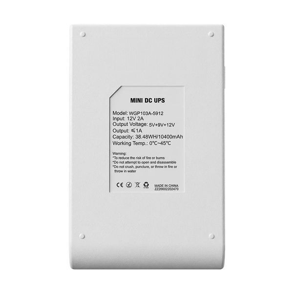 Джерело безперебійного живлення Mini UPS WGP UPS103A White 10400mAh 5V/9V/12V, Li-ion 4*2.6Ah, для роутера та оптичного терміналу (42-00256) 42-00256 фото