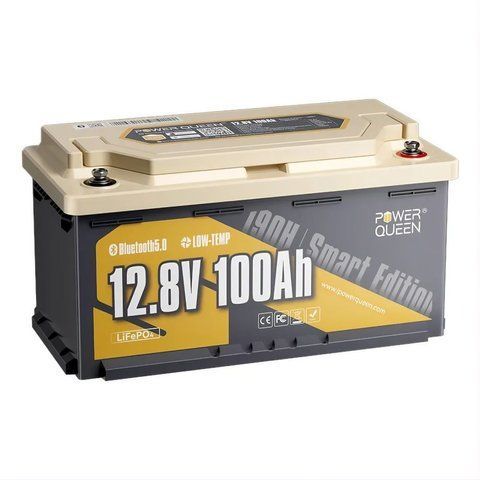 Акумуляторна батарея літій-залізо-фосфатна з Bluetooth 12.8В 100А*год LiFePO4 Power Queen H190 P12V100-100-RV190-BT-4-AC150 (44-00522) 44-00522 фото