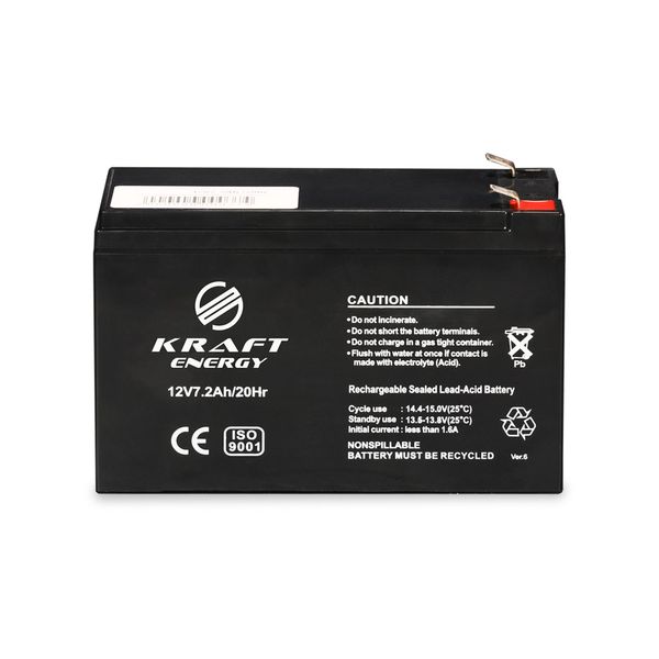 Акумуляторна батарея 12В 7.2Аг Kraft 12V7.2Ah/20Hr AGM свинцево-кислотна (44-00054) 44-00054 фото