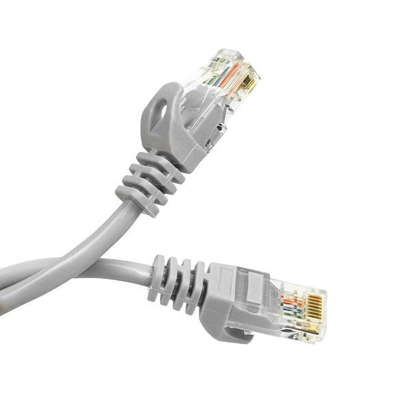 Патч-корд мережевий гігабітний Trinix UTP, RJ-45, CAT.5 2m Gray (73-00618) 73-00618 фото