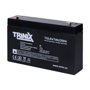 Акумуляторна батарея гелева 6В 7Аг Trinix TGL6V7Ah/20Hr GEL (44-00072) 44-00072 фото