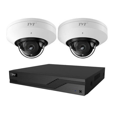 Комплект IP-відеонагляду на 2 камери TVT IP-Video Kit 2x5Mp (D) WiFi: 2 купольні 5Mp WiFi відеокамери + 4-канальний 8Mp відеореєстратор (77-00327-77-00473-2) 77-00327-77-00473-2 фото