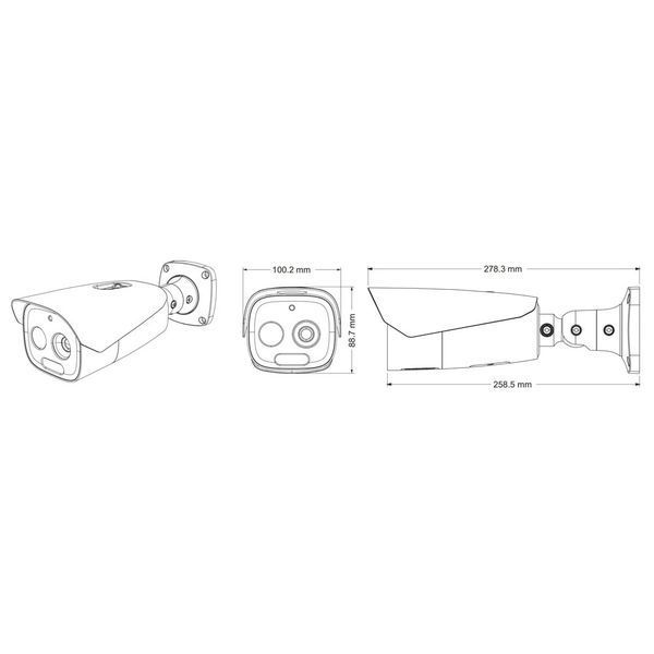 Тепловізійна IP-відеокамера TVT TD-5463E1-VT2(19/PE) Thermal 640*512 f=19mm Optical 5Mp f=8mm (77-00458) 77-00458 фото