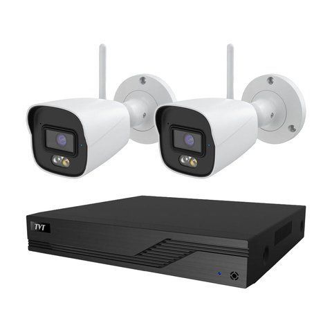 Комплект IP-відеонагляду на 2 камери TVT IP-Video Kit 2x5Mp (B) WiFi: 2 циліндричні 5Mp WiFi відеокамери + 4-канальний 8Mp відеореєстратор (77-00327-77-00472-3) 77-00327-77-00472-3 фото