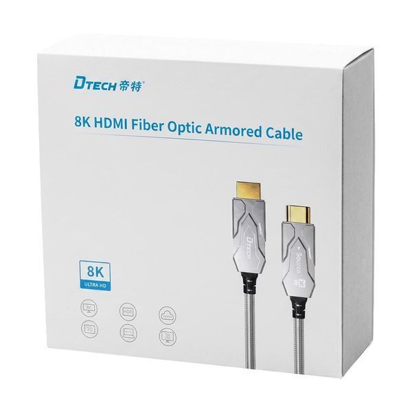 Кабель оптичний армований HDMI 2.1 100m Dtech DT-HF8100K (74-00150) 74-00150 фото
