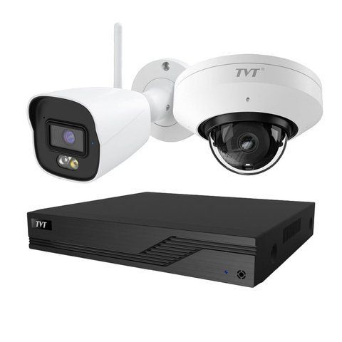 Комплект IP-відеонагляду на 2 камери TVT IP-Video Kit 2x5Mp (D/B) WiFi: 1 циліндрична 5Mp WiFi відеокамера + 1 купольна 5Mp WiFi відеокамера + 4-канальний 8Mp відеореєстратор (77-00327-77-00472-4) 77-00327-77-00472-4 фото