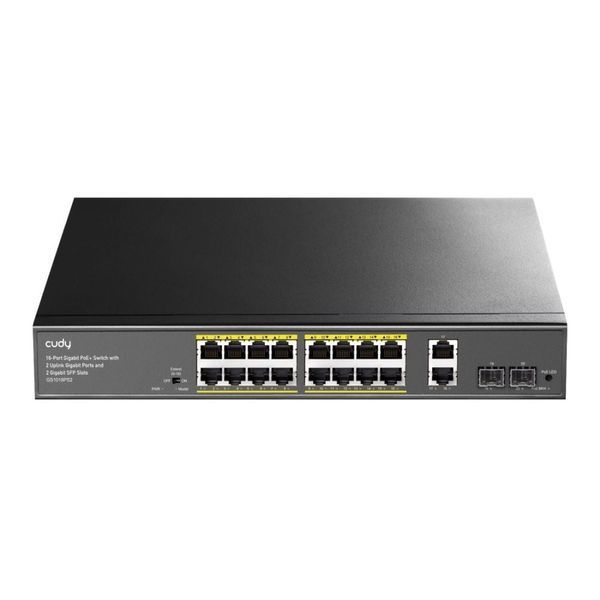 PoE-комутатор 20-портовий некерований Cudy GS1018PS2 гігабітний з 16 портами PoE+, 200W (73-00558) 73-00558 фото