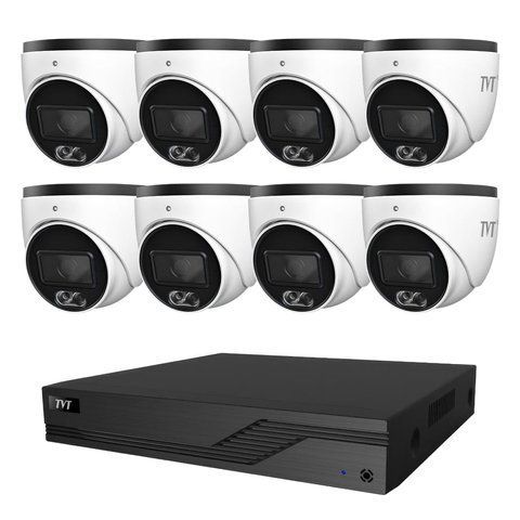 Комплект IP-відеонагляду на 8 камер TVT IP-Video Kit 8x4Mp (T) PoE: 8 купольних 4Mp відеокамер + 8-канальний 8Mp відеореєстратор (77-00328-4) 77-00328-4 фото