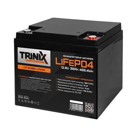 Акумуляторна батарея літій-залізо-фосфатна 12.8В 38А*год Trinix 12V38Ah LiFePO4 (44-00005) 44-00005 фото