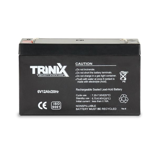 Акумуляторна батарея 6В 12Аг Trinix 6V12Ah/20Hr AGM свинцево-кислотна (44-00058) 44-00058 фото