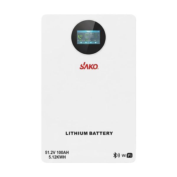 Комплект резервного живлення 6.2kW 5.12kWh: гібридний інвертор Sako SUNON V 6.5KVA/6200W/48V+120A MPPT і акумуляторна батарея 51.2V 100Ah Sako SK-51.2V100Ah Li-Sun series (42-00165-42-00177) 42-00165-42-00177 фото