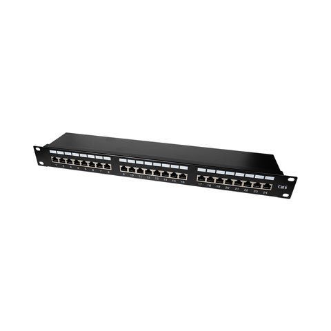 Патч-панель 24 порти NVC-PN-12/24 CAT5/CAT6 19" 1U екранована (73-00145) 73-00145 фото