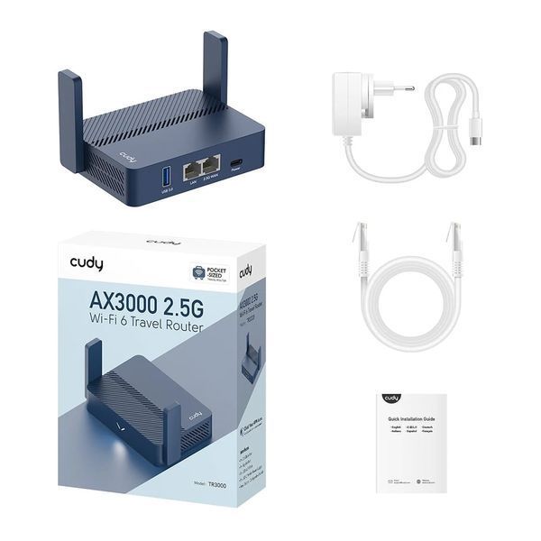 WiFi 6 Mesh-маршрутизатор Cudy TR3000 дводіапазонний гігабітний портативний AX3000 (73-00586) 73-00586 фото