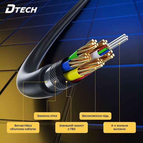 Кабель оптичний HDMI 2.1 100m Dtech DT-HOF8100 (74-00140) 74-00140 фото