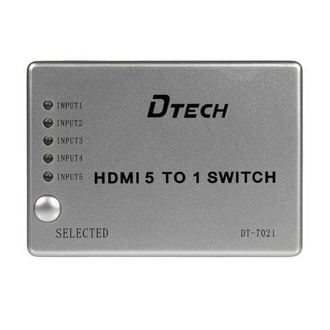 Комутатор 4K@30Hz HDMI 5x1 Dtech DT-7021 (MS) (74-00135) 74-00135 фото