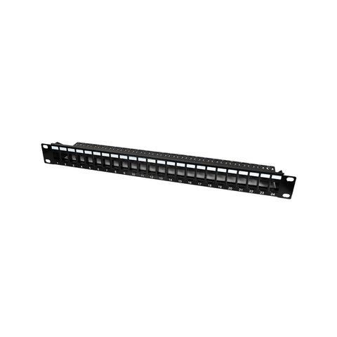 Патч-панель 24 порти Keystone NVC-P-16/24 19" 1U неекранована, з заднім організатором кабелю (73-00147) 73-00147 фото