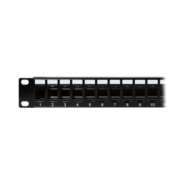 Патч-панель 24 порти Keystone NVC-P-16/24 19" 1U неекранована, з заднім організатором кабелю (73-00147) 73-00147 фото