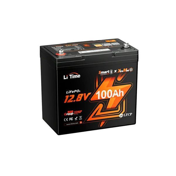 Комплект резервного живлення 640W 1280Wh: інвертор з функцією ДБЖ Kraft KRF-AVR800VA/640W-12V + акумуляторна батарея LiFePO4 12.8V 100Ah з Bluetooth LiTime Xtramini L12V100-100-XTRA-MINI-BT-4-A55 (44-00512-42-00095) 44-00512-42-00095 фото