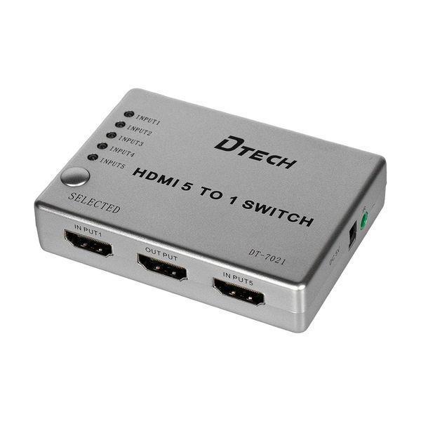 Комутатор 4K@30Hz HDMI 5x1 Dtech DT-7021 (MS) (74-00135) 74-00135 фото