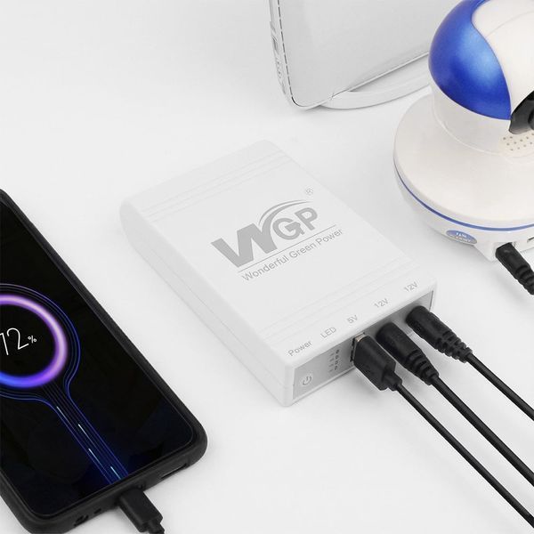 Джерело безперебійного живлення Mini UPS WGP UPS103C 16000mAh 5V/12V/12V, Li-ion 4*4Ah, для роутера та оптичного терміналу (42-00248) 42-00248 фото
