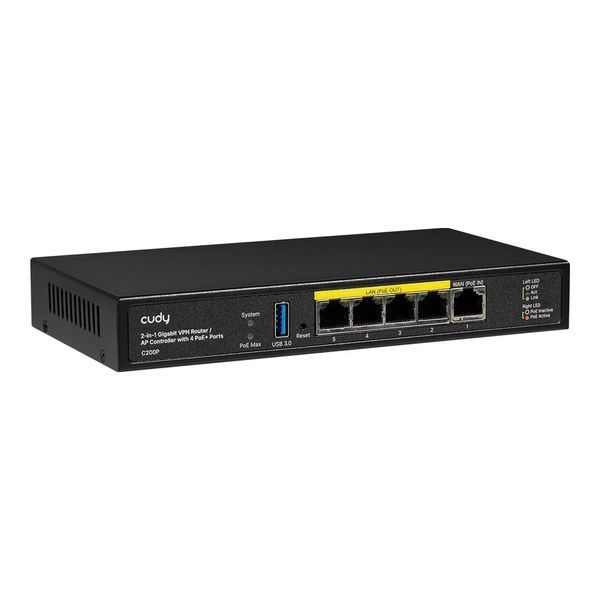 Контролер точок доступу AP / гігабітний VPN-маршрутизатор Cudy C200P з 4 портами PoE+ (73-00668) 73-00668 фото