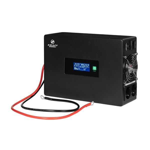 Високочастотний інвертор 600VA/600W Kraft KRF-SAVR600VA/600W-12V під зовнішній акумулятор (42-00112) 42-00112 фото
