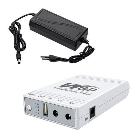 Комплект Mini UPS з блоком живлення: джерело безперебійного живлення Mini UPS WGP UPS103A 10400mAh 5V/12V/12V, Li-ion 4*2.6Ah, для роутера і медіаконвертера та блок живлення Kraft KRF-1203PS 12V/3A (42-00247-43-00005) 42-00247-43-00005 фото