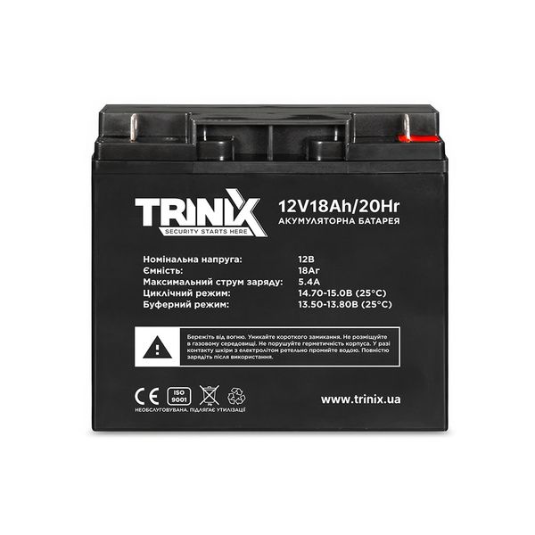 Trinix 12V18Ah/20Hr AGM Акумуляторна батарея 12В 18Аг свинцево-кислотна (44-00036) 44-00036 фото