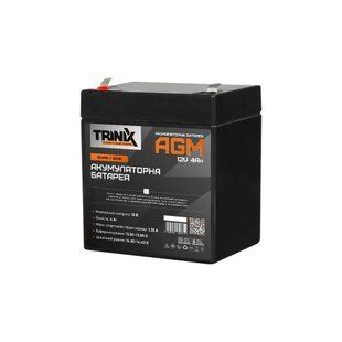 Trinix 12V4Ah/20Hr AGM Акумуляторна батарея 12В 4Аг свинцево-кислотна (44-00040) 44-00040 фото
