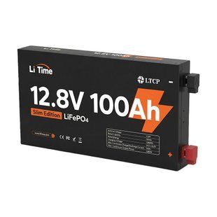 Акумуляторна батарея літій-залізо-фосфатна 12.8В 100А*год LiFePO4 LiTime Slim 12V100-100-SLIM-LTCP-4-SE100 ультратонка (44-00531) 44-00531 фото