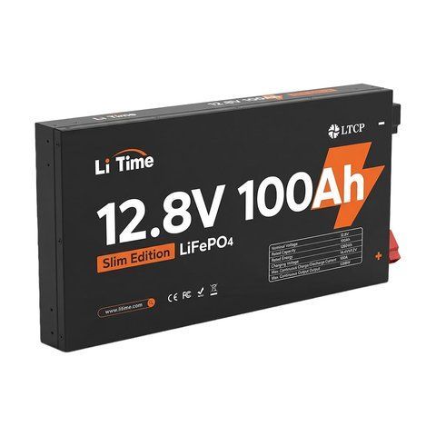 Акумуляторна батарея літій-залізо-фосфатна 12.8В 100А*год LiFePO4 LiTime Slim 12V100-100-SLIM-LTCP-4-SE100 ультратонка (44-00531) 44-00531 фото