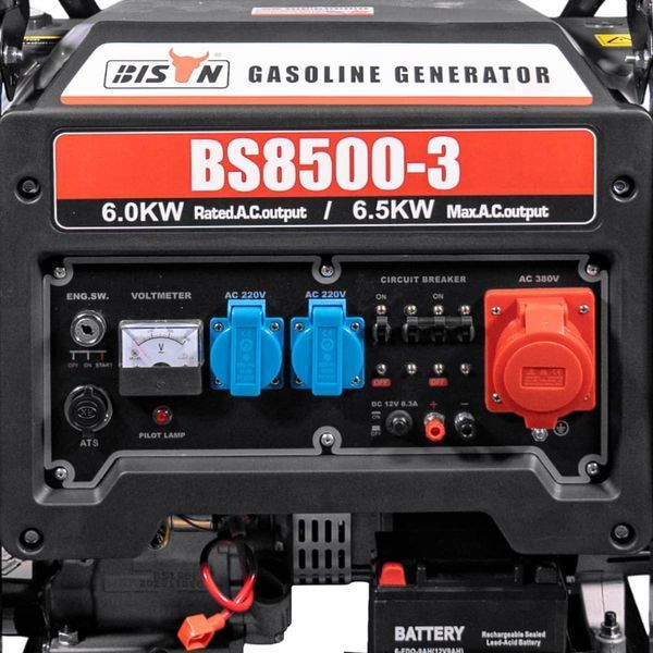 Генератор бензиновий трифазний 6 кВт Bison BS8500-3 (41-00408) 41-00408 фото