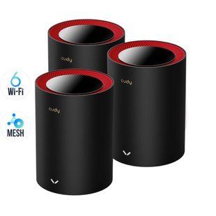 Маршрутизатор WiFi Mesh-система WiFi 6 2.5G Cudy M3000 Black (3-Pack) 3 штуки дводіапазонні AX3000 (73-00510) 73-00510 фото