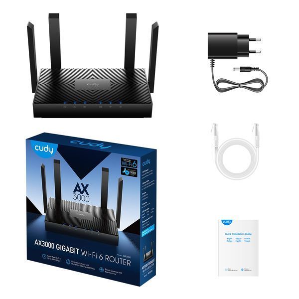 WiFi 6 Mesh-маршрутизатор Cudy WR3000 дводіапазонний гігабітний AX3000 (73-00512) 73-00512 фото