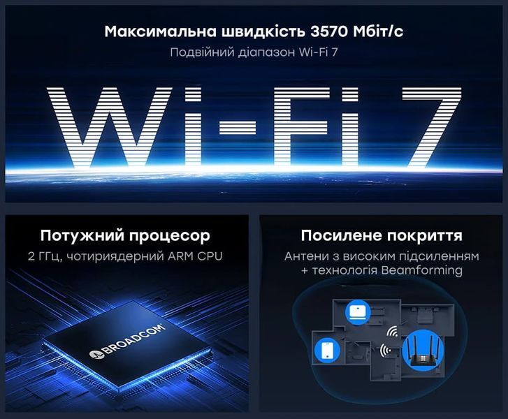 WiFi 7 маршрутизатор Cudy WR3600H 2.5G дводіапазонний (73-00557) 73-00557 фото