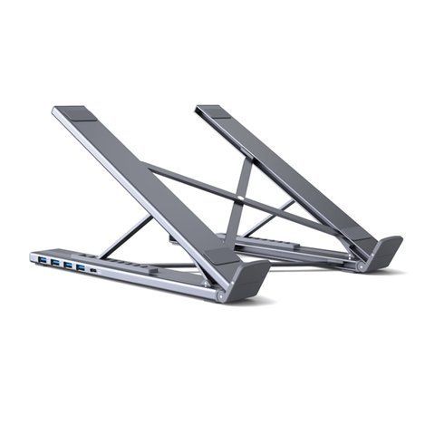 USB-C хаб-підставка 7-в-1 Choetech M57 HDMI 4K@30Hz, 2 USB 3.0, USB-C Data, USB-C PD 100W, SD-card, TF-card (43-00174) 43-00174 фото